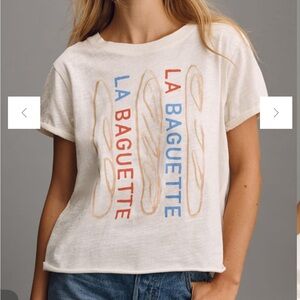 Phthalo Ruth exclusively for Maeve Ivory T-shirt with La baguette in French